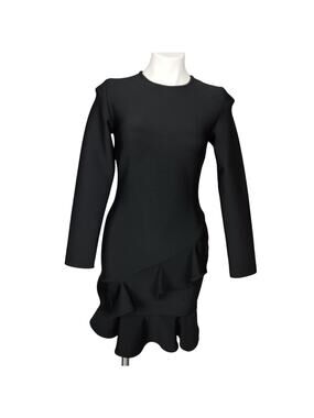 Sonja By Sonja Morgan Black Mini Ruffle Mini Dress Size Medium